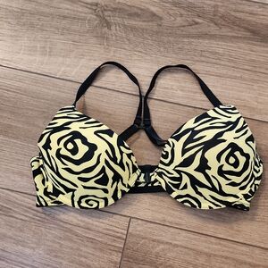 Yellow and Black Zebra Print Bra